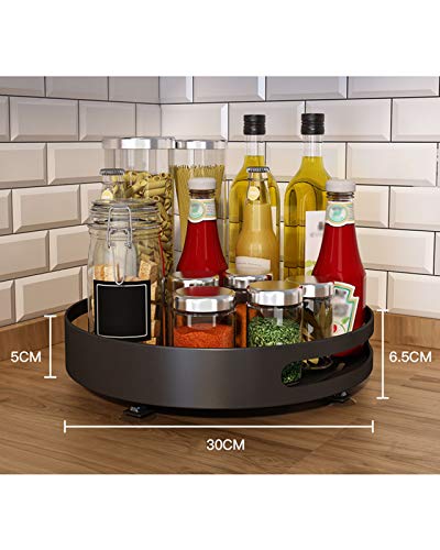 F-XW Lazy Susan Drehteller Gewürzhalter,Metall Gewürz Aufbewahrungshalter Schrank Organizer Für Küche,Bad,Schränke,Kühlschrank,Arbeitsplatten,360° Drehbares Gewürzregal Cover