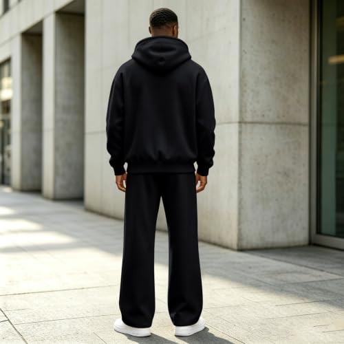 Mens Sweat Suits 2 Piece Set Workout Zip Up Jacket Wide Leg Sweatpants - image 3