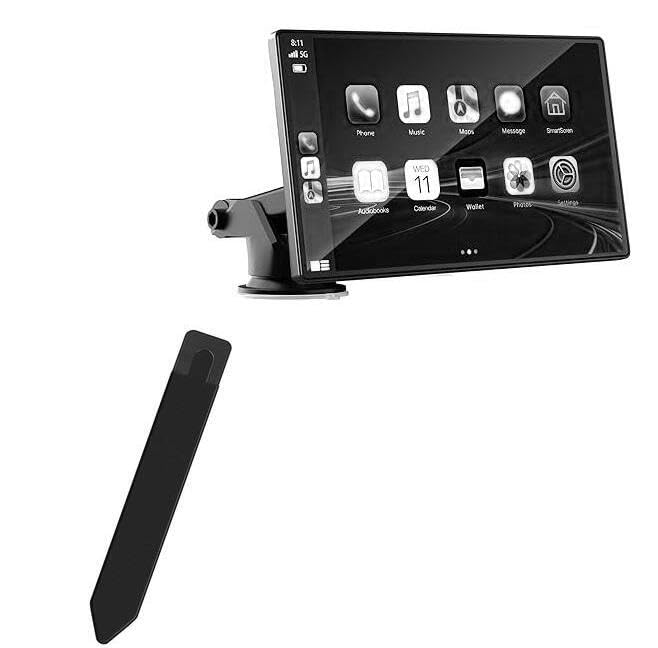 BoxWave Stylus Pouch Compatible with GTOTTOIND Wireless Apple CarPlay Screen (9 in) - Stylus PortaPouch, Stylus Holder Carrier Portable Self-Adhesive - Jet Black