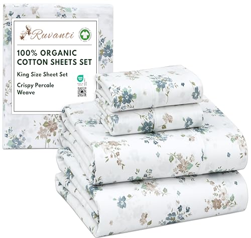 RUVANTI King Organic Cotton Sheets 4-Piece Set