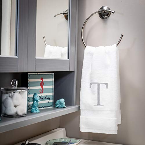 Monogrammierte Handtücher für Badezimmer – Luxus-Hotel-Qualität, personalisierte Initiale, dekoratives Besticktes Badetuch für Puderzimmer… – Ansicht 5