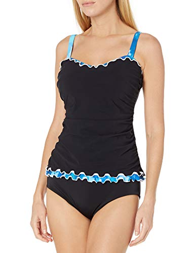 Profile by Gottex Women s Standard Sweetheart Cup Sized Tankini Top Swimsuit, Black, 38D