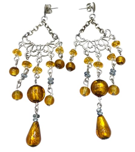 Boucles d'oreilles Antica Murrina VR264 longues en verre pour vos soirées