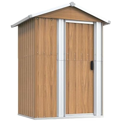 vidaXL Domek ogrodowy brązowy 126x97,5x177 cm ocynkowana stal