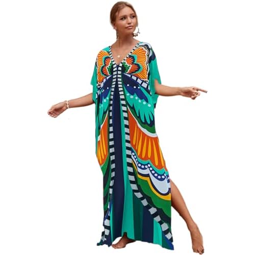Women Elastic caftan Rayon Ethnic Print kaftans Floral Print Over Sized Caftans Lounge wear X-Large A Print41-2