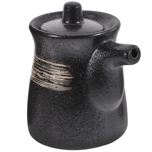 SHINEOFI - SHINEOFI Pot à Condiments en Céramique Noire 250 Ml Large Ouverture – Bouteille pour Sauce Soja Huile et Vinaigre – Ustensile Cuisine Pratique pour Usage Domestique et Restauration
