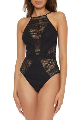 SOCIALA Women's One Piece Swimsuit - Crochet High Waisted Backless Monokini