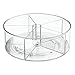 mDesign Deep Lazy Susan Turntable Storage Food Bin Container - Divided Spinning Organizer - 5 Sections - for Kitchen Cabinets, Pantry, Refrigerator, Countertops - BPA Free, 2 Pack - Clear