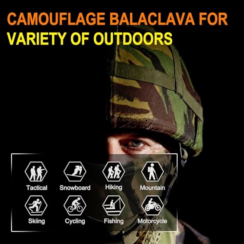 Image of Camo Balaclava Face Mask for Man and Women-Hunting，Skiing，Motorcycle Windproof，UV Protection&Military Training