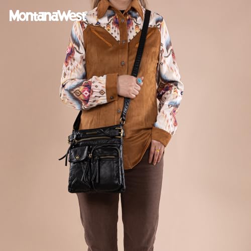 Montana West Crossbody Bag for Women Multi Pocket Shoulder Medium Travel Purses Ultra Soft Washed Leather2