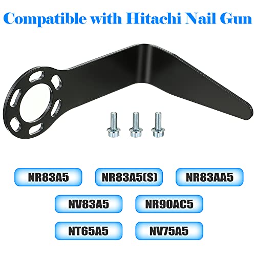 Gulfmew 889661M Steel L Shaped Rafter Hook Replacement With Bolt, Pneumatic Tool Rafter Hook Compatible With Hitachi Nail Gun Nr83A5, Nr83A5(S), Nr83Aa5, Nv83A5, Nr90Ac5, Nt65A5, Nv75A5 (1 Set) #TOP5