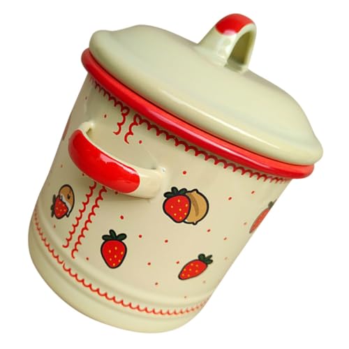 OFFSCH Recipiente Para Caliente Olla Esmaltada Vintage Tapa Para Olla De Sopa Para Almacenamiento Cacerola Esmaltada Antiadherente Olla Pequeña De 12 Cm Para Miel Azúcar Y Sal