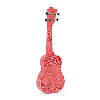 Octopus Ukulélé soprano craquelé rouge et blanc - Les Beatles, Paul McCartney, John Lennon, RIngo Starr, George Harrison Octopus Ukulélé soprano craquelé rouge et blanc – Image 3