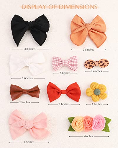 Doboi Baby Girl Hair Clips 20Pcs Baby Girl Bows Flower Cotton Prints Hair Accessories Fully Lined Alligator Hair Clips For Girls Toddler Kids #TOP7