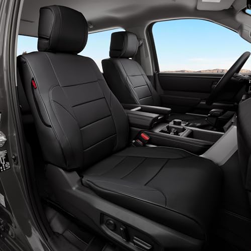 Ranaya Custom Fit Seat Covers for Toyota Tundra 20222026 (CrewMax & Double Cab) Full Set for SR SR5 Limited Platinum 1794 TRD Pro Capstone Fits Gas & Hybrid Waterproof Leatherette Black
