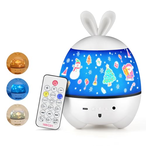 Projetor de Luz Noturna Estrela, Lâmpada Giratória e Projectora Possui 12 Efeitos de Iluminação, Função de Reprodução de Música via Bluetooth, e Vem Com Músicas Leves e Ruídos Brancos Incorporados