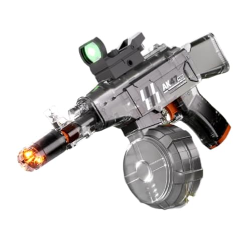 電動ウォーターガン 水鉄砲 電動 【クールなLED噴火効果&自動給水&バッテリー2個付き】 電動水鉄砲 光る 連射 強力 射撃音 大容量800ml 飛距離 8-10m グリーンドットサイト 充電式 水遊びおもちゃ 子供も大人も楽しめる 海水浴/プール/川遊