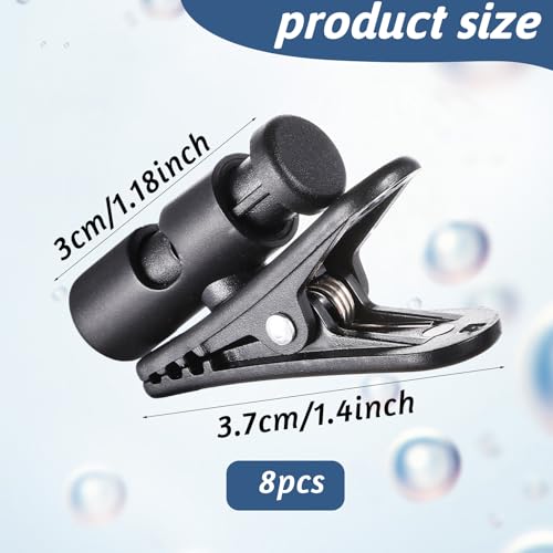 8Pcs Headphone Clips Headset Cable Clips for Earphone Wire,Fixed Cable on The Clothes,Black Clips for Most Headset Wire Fixing 2-4mm Headphone Wire