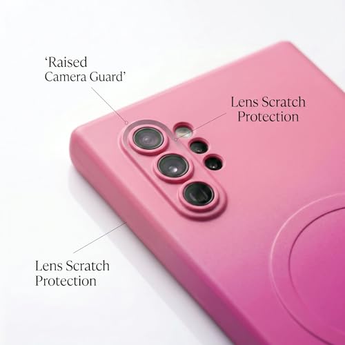Image of amazon basics Gradient Mag-Safe Case for Samsung Galaxy Note 10 Plus | Soft Silicone Shockproof Cover with Camera Protection | Slim Lightweight Design | Smooth Touch & Durable - Pink & Blue