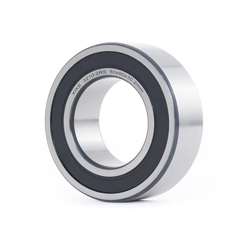 XIKE 1 Pcs 3210-2RS/5210-2RS Sealed Angular Contact Ball Bearing 50x90x30.2mm Double Row, Fits DIY/CNC/Motor/Auto A/C, Water Pump/Industry/Agriculture/Engineering/Textile/Garden Machinery.