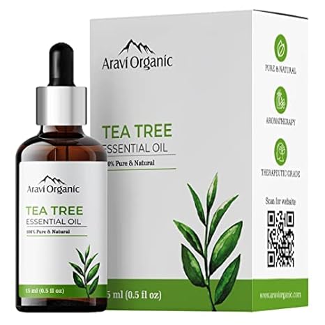Aravi Organic Tea Tree Essential Oil – 15 ml | 100% Natural & Pure Tea Tree Oil for Skin Acne, Pimple, Face, Hair | Undiluted, Natural…