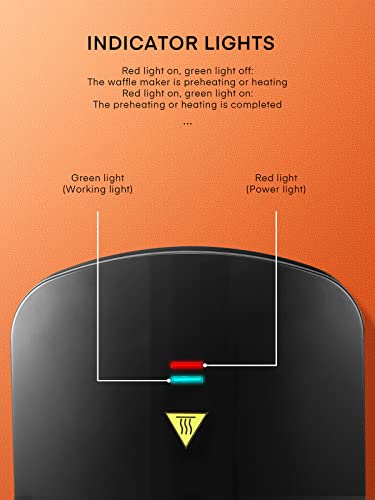 Waffeleisen | Doppelwaffeleisen | 2 Belgische Waffeln gleichzeitig | Waffeleisen Belgische Waffel 1000 W… – Bild 5