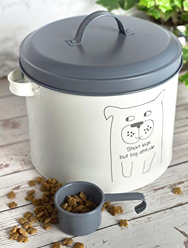 Sendez Trockenfutterdose mit Schaufel 6 Liter Mettaldose Tierfutter Vorratsdose Hundefutterbox Hund