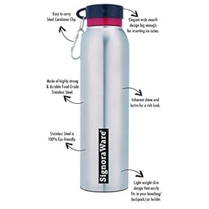 Signoraware Chill Single Wall Steel Water Bottle, 750 ML, Silver