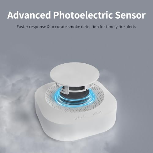 WARROXIDE Smoke Detectors for Home,Photoelectric Wireless Fire Alarms Replaceable Battery Powered,Portable Smoke Alarm with Test/Mute Button,Standalone Smoke Detector,5 Pcs - Thumbnail 4
