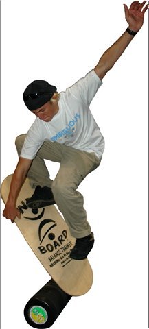 Indo Board Mini Pro Balance Board With Roller - Surf Classic Design - For Snowboarders, Wakesurfers And Kiteboarders - 39" Long Deck And 8.5" Diameter Roller #TOP1