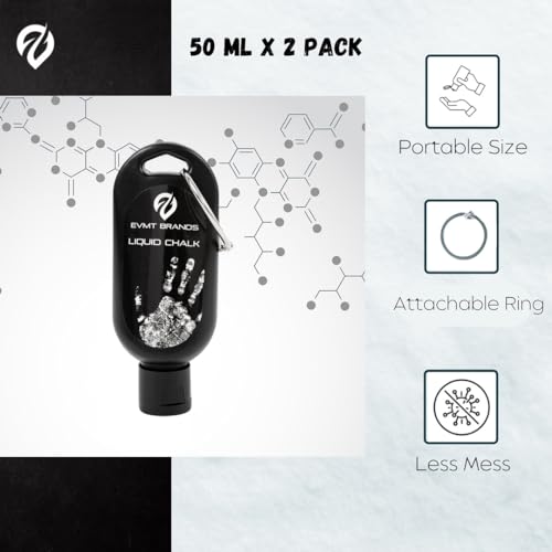 image for EVMT Brands Liquid Chalk. Mess Free Gym Chalk for Weightlifting, Gymna