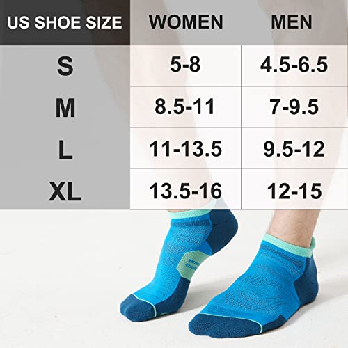 Image of CS CELERSPORT Men's Ankle Running Socks with Cushion, Arch Support Low Cut Athletic Tab Socks for Men Women 6 Pack