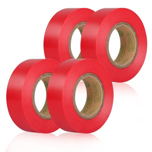 Image of GEYYANG Red Electrical Tape, Professional Grade UL Approved, 4 Pack Multipurpose Electrical Tape for Home Improvement Electrical Equipment, 0.7in X 33ft PVC Electric Insulating Tape
