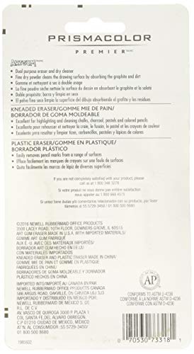 Prismacolor Premier Kneaded, Artgum And Plastic Erasers, 3 Pack #TOP1