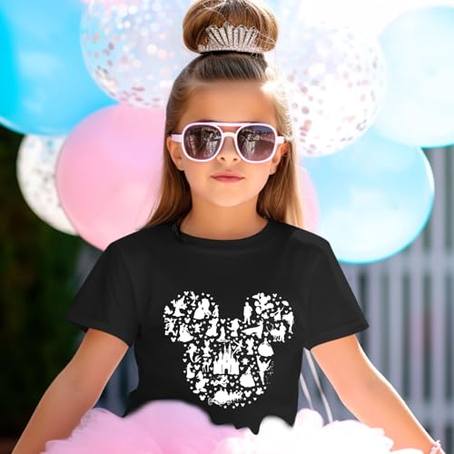 Image of Castle Fairy Shirt for Girls Cute Graphic Tee Kids Toddler Holiday Vacation T Shirts Trip Short Sleeves Summer Tops