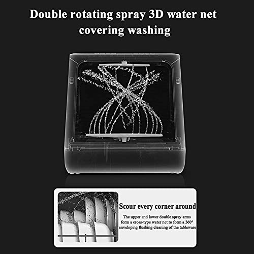 XTZJ Aanrecht vaatwassers Draagbare mini vaatwasser met 5L ingebouwde watertank, luchtdroogfunctie, 360 ° -cyclusspray, 5 wasprogramma's, glas en fruitvoor huis, slaapzalen, appartement, rv - Image 8