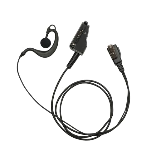 TDYU G Shape Earpiece with Mic PTT Compatible with Kenwood NX-200 NX-210 NX-300 NX-3200 NX-3300 NX-410 NX-411 NX-5200 NX-5300 NX-5400 TK-2180 TK-3180 Walkie Talkie Two Way Radio
