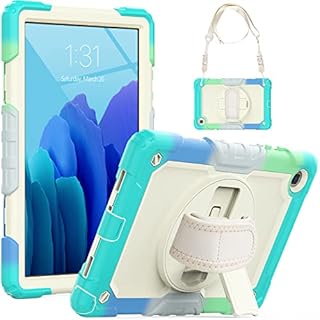 SEYMCY for Galaxy Tab A7 Kids Case, 10.4 inch 2020 A7 Tablet Cover with Screen Protector, 360° Rotating Hand Strap Stand, Full Body Shockproof Design Case for SM-T500/T505/T507 - Camo Pink