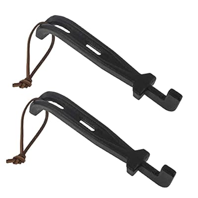 AJinTeby Grate Lifter Cast Iron Barbecue Universal Grid Lifter With Cow Leather Lanyard Use for Grills Grates -2pcs Easy to Use