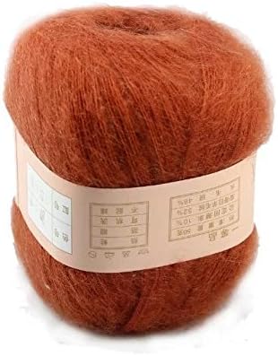 Artilin One Skein Soft&Warm Angola Mohair Cashmere Wool Knitting Yarn 50g,Deep Orange