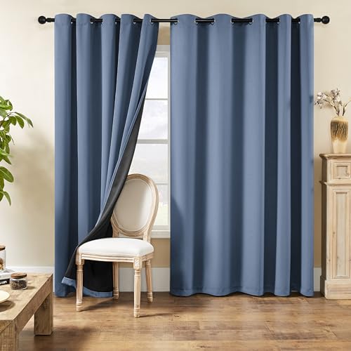 Rutterllow 100% Blackout Curtains for Bedroom and Living Room 2 Panels