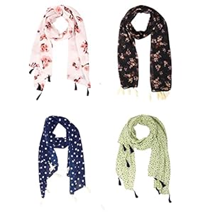 ICW Women’s Printed Tassels Scarf Stoles Shawl For Girls(AAA Quality) Soft Georgette
