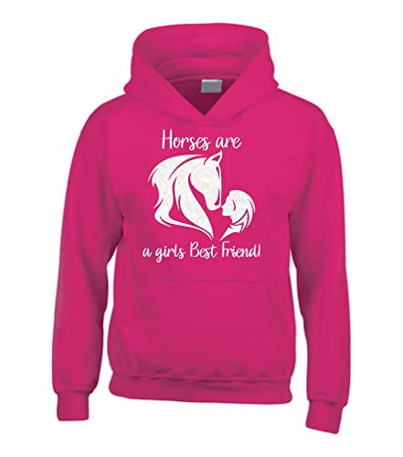 Sweat à capuche d'équitation fuchsia Edward Sinclair pour fille de 7-8 ans