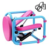SPXMQSS Ejercitador De Piernas Stepper Fitness Casa con Contador Y Bandas De Resistencia Deporte En Casa Aparatos De Gimnasia para Casa Pink Blue