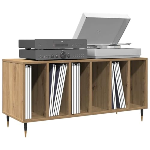vidaXL Armario de grabación de Roble Artesanal 100 x 38 x 48 cm, Mueble de Madera de ingeniería, solución de Almacenamiento rústica para la Sala de Estar, Unidad de exhibición de Medios, estantería,