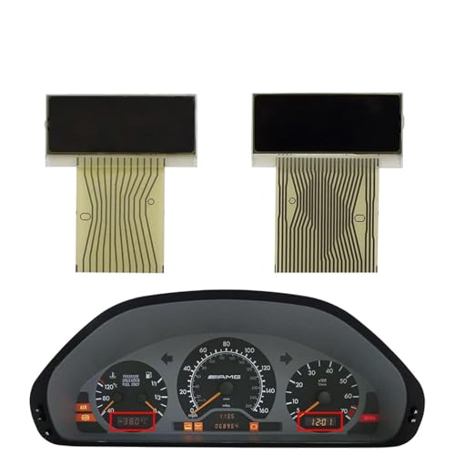 Mthyolix LCD Display Screen Replacement for Mercedes-Benz E-Class(W210) C-Class (W202) CLK-Class (W208) SLK-Class (R170) Speedometer Instrument Cluster Pixel Missing Repair (Left + Right)