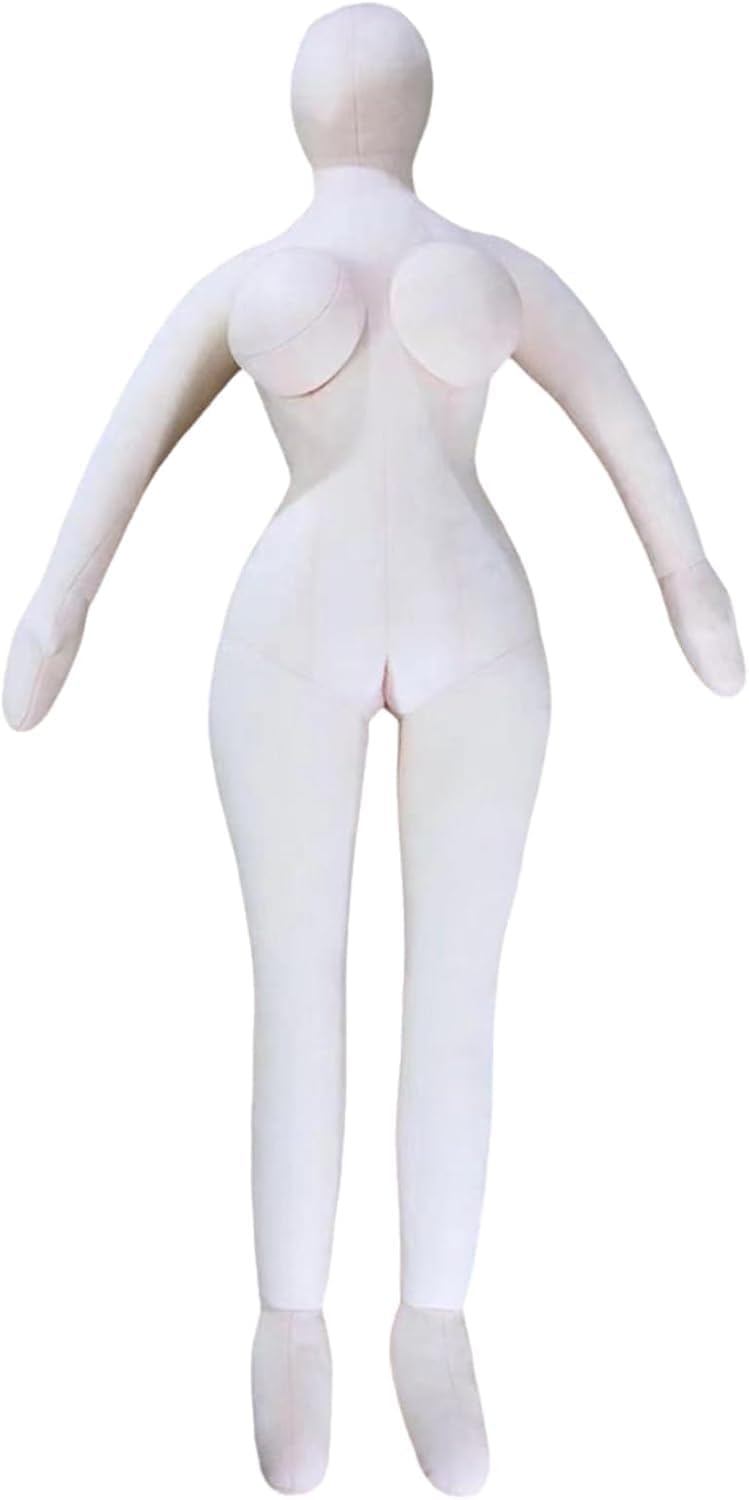 4.2 FT Human-Shaped Throw Pillow Dolls for Men, Cotton Filling Girlfriend, Soft and Supportive, Full Size Plush Dolls with Holes for Silicone Accessories