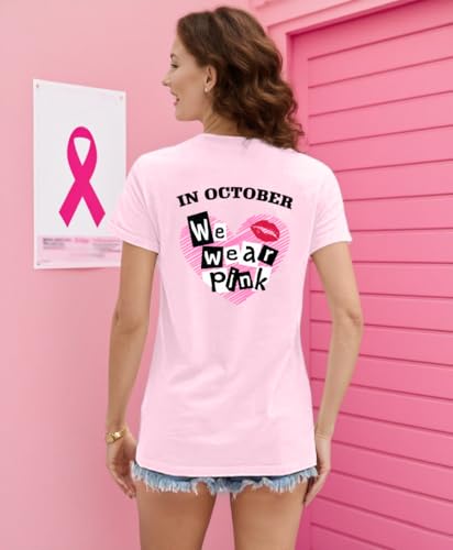 Breast Cancer Shirts for Women Cancer Awareness Shirt Pink Ribbons Tee Tops - image 4