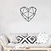 Geometric Heart Laptop Pattern Decal Mual Wall Decal Sticker decorativo per soggiorno Adesivi murali in vinile Waterproofo A3 57 × 62CM