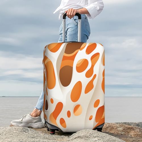 Luggage Cover Elastic Washable Suitcase Cover Dustproof Suitcase Protector Personalized Brown And White Spots Travel Luggage Baggage Covers For 18-32 Inch2